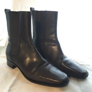 Mid-Calf Leather Riding Boots